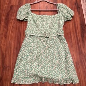 Zara Floral Belted Mini Dress